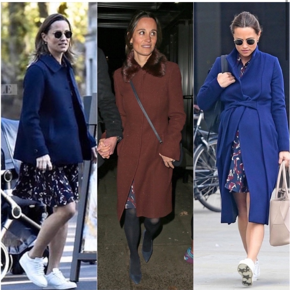 KATE SPADE Navy Smocked Fox Print Long Sleeve Pippa Middleton Shift Dress Sz 4 - Picture 3 of 16